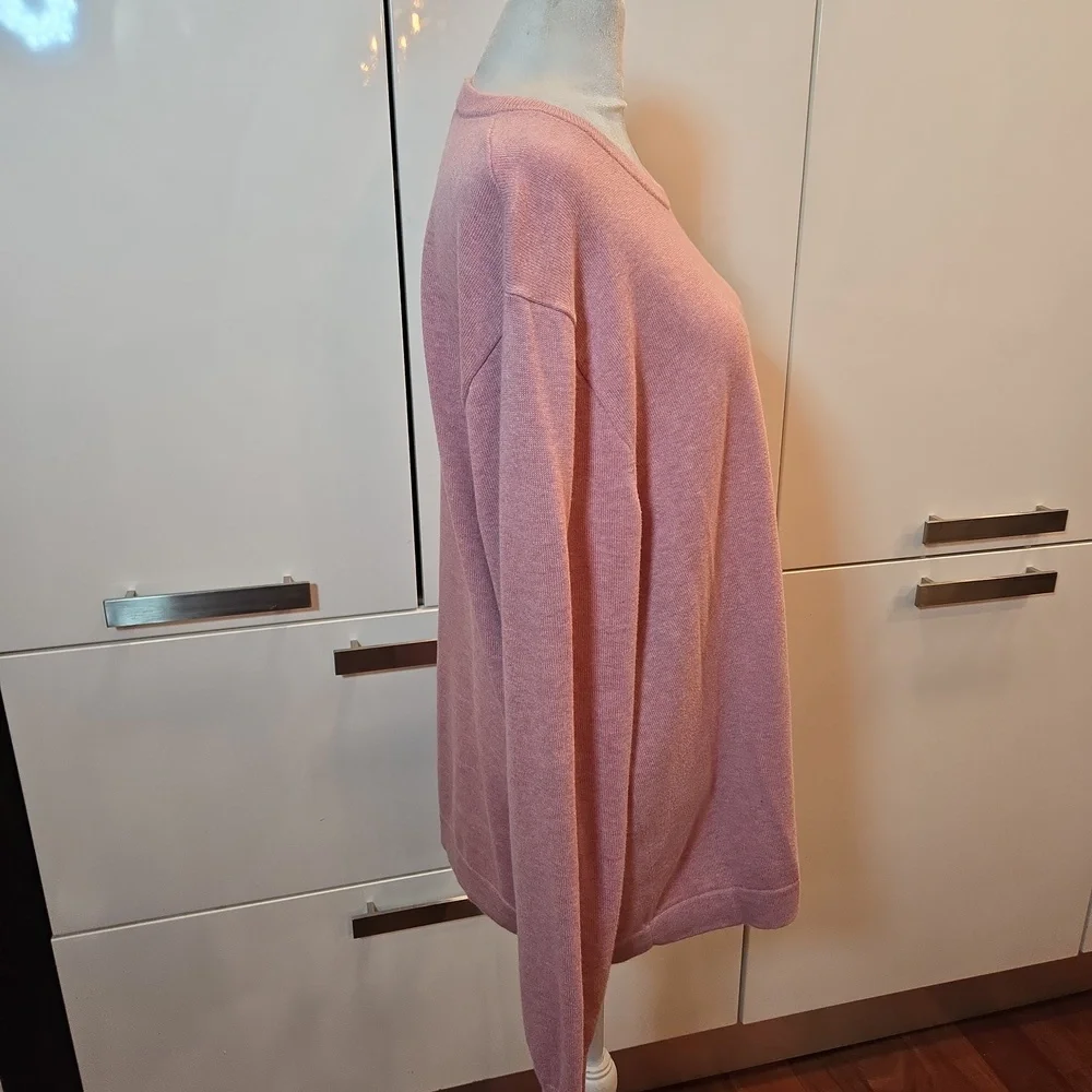 J. Crew 100% Cotton Baby Pink Crewneck Pullover Sweater Size Large - Picture 3 of 7